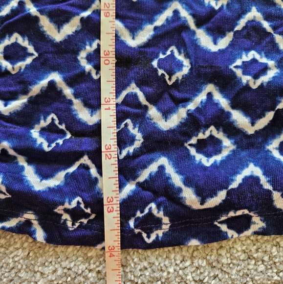 LOFT batik halter swingy knit dress, small, blue - Picture 10 of 11
